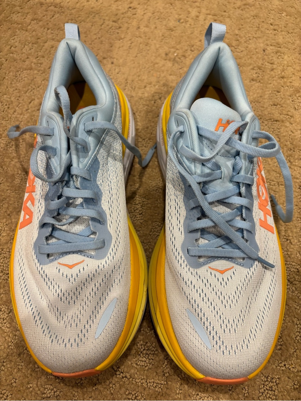 Hoka One One Women's Light Blue & Yellow Running Sneakers
